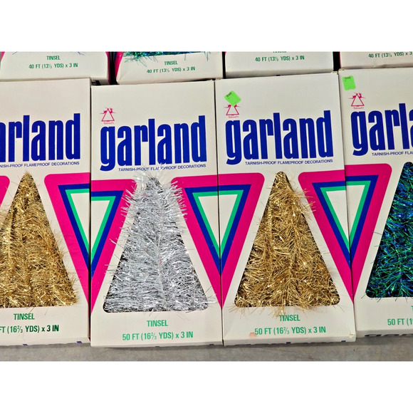 Vintage Tinsel Garland Christmas In Box Unused National Tinsel Co. Lot of 10 - Picture 5 of 7